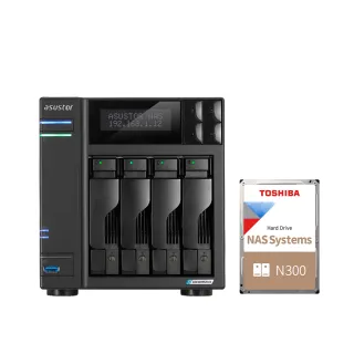 【ASUSTOR 華芸】搭東芝NAS 10TB★AS6704T v2 4Bay NAS 網路儲存伺服器