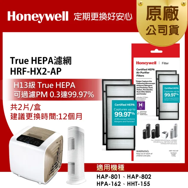 【Honeywell】HEPA濾網 HRF-HX2-AP(適用HAP-801/HAP-802/HPA-162/HHT-155)