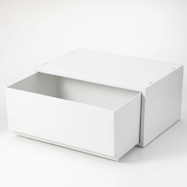 【MUJI 無印良品】PP資料盒/橫式/深型/白灰 整體：約寬37×深26×高17.5cm