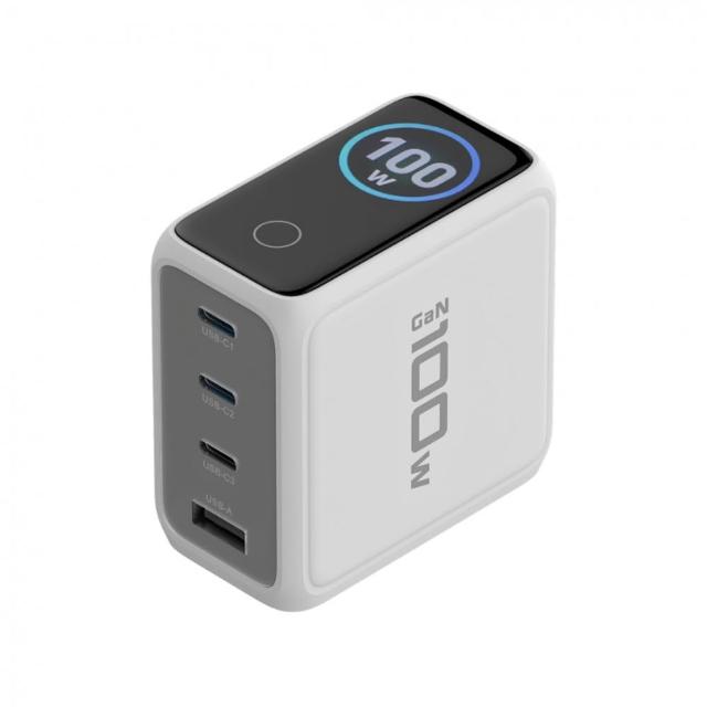 【PQI 勁永】100W GaN 智慧數顯四孔快速充電器