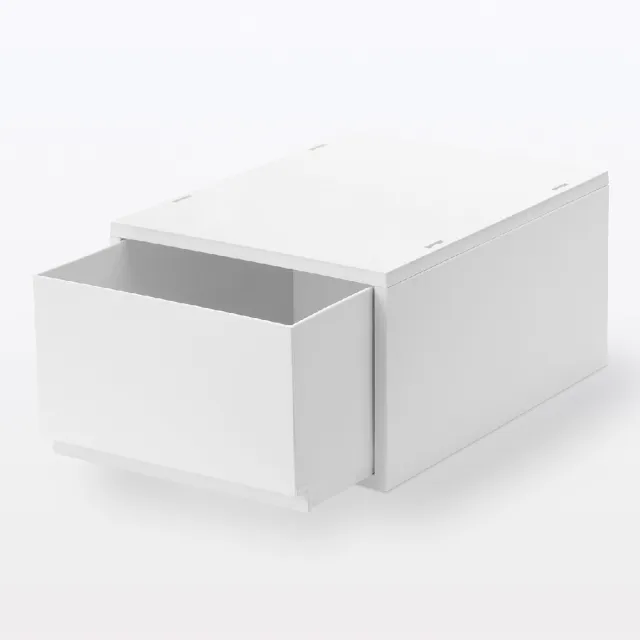 【MUJI 無印良品】PP盒/深型/正反疊/白灰