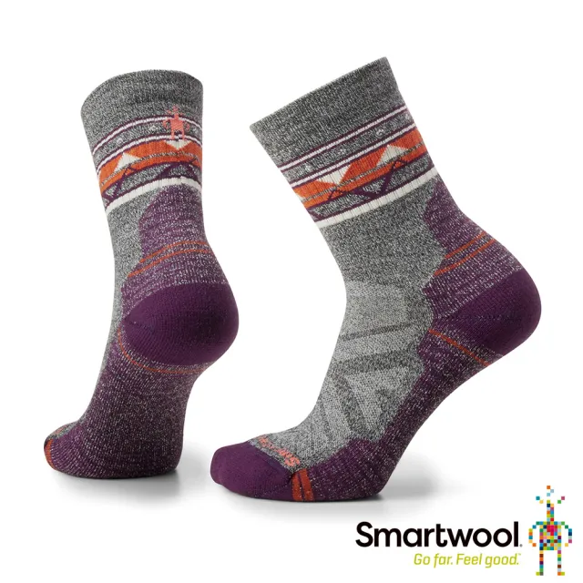 【SmartWool】女 機能 戶外 全輕量 減震 民族風 印花 中筒襪 多色可選(美麗諾羊毛 登山襪 除臭襪)