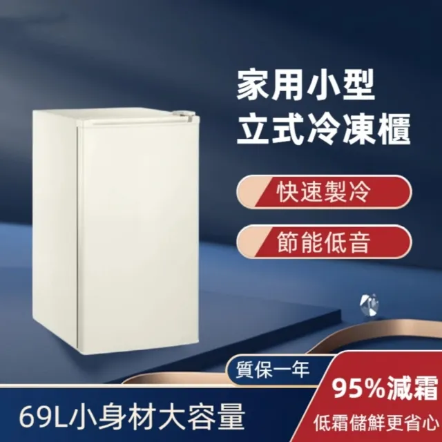 【窩居】冷凍冰箱 冷凍櫃 69L小冰箱 單門全冷凍冰櫃 保鮮櫃 立式冷凍櫃