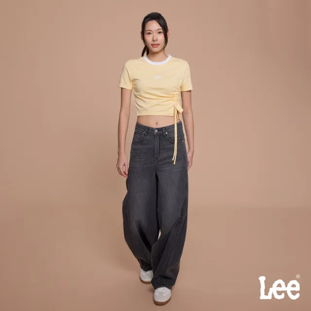 【Lee】女裝 牛仔褲 / 中腰舒適 繭形牛仔褲 黑色洗水 BARREL FIT / LB617091257