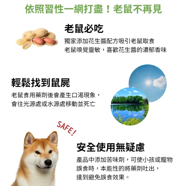 【福來朗】老鼠毒餌10gX10入_5包組 (殺鼠｜滅鼠｜除鼠｜老鼠藥)