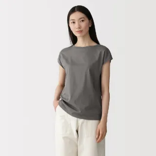 【MUJI 無印良品】女天竺法式袖T恤(白色/淺灰/墨灰/黑色/淺粉/煙燻綠/暗藍/粉紫)