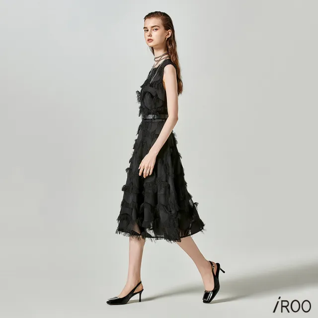 【iROO】復古睫毛緹花禮服洋裝