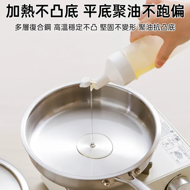 【ZHIPU 芝浦】30cm無蓋款不鏽鋼炒鍋 無塗層炒菜鍋 中式炒鍋不粘鍋平底鍋  (30cm無蓋款導熱均勻抗刮耐磨)