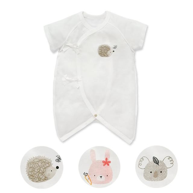 【Baby City 娃娃城】天絲短袖初生兔裝/可愛動物系列｜萊賽爾 新生兒 包屁衣 蝴蝶衣 綁帶連身衣 薄款