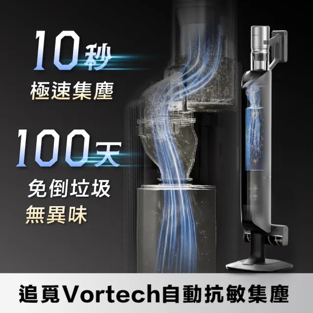 【Dreame 追覓科技】暢銷冠軍！Z10S Station 自動集塵吸塵器 抗敏防纏版(雙恆壓梳齒割刀/綠光顯塵/4種吸頭)