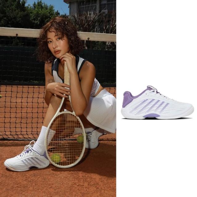 【K-SWISS】輕量透氣專業網球鞋 HYPERCOURT EXPRESS 3 運動 匹克球 女鞋 白紫色 94603-160-M
