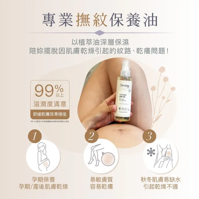 【Derma 丹麥德瑪】Eco有機植萃護膚油150ml(孕婦保養、按摩油、撫紋霜)