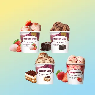 【Haagen-Dazs 哈根達斯】極致寵愛品脫4入組 (新品上市 甜點饗宴 人氣口味 開心果派對)