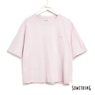 【SOMETHING】女裝 慵懶的貓短袖T恤(淡粉紅)