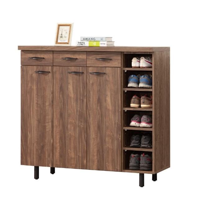 【WAKUHOME 瓦酷家具】Amy復古木紋風4尺鞋櫃A006-A734-深色A006-A834-淺色