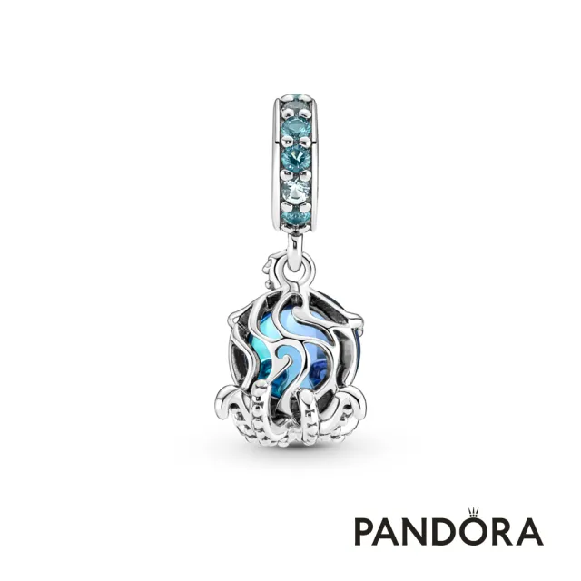 【Pandora 潘多拉】Murano 琉璃可愛八爪魚吊飾