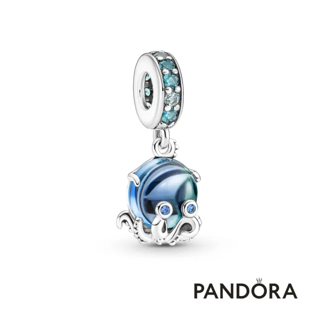 【Pandora 潘多拉】Murano 琉璃可愛八爪魚吊飾