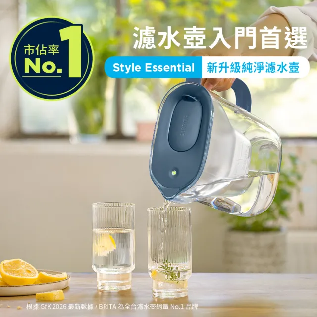 【BRITA】官方直營 純淨濾水壺XL+MXPRO全效型1入+MXPRO去水垢3入(共1壺5芯)