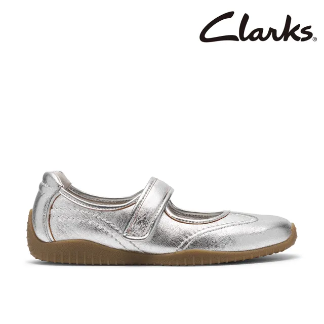 【Clarks】女鞋 Meridor Jane/Meridor Lo真皮時尚薄底瑪莉珍 休閒鞋(淺藍色 粉色 銀色 米白)