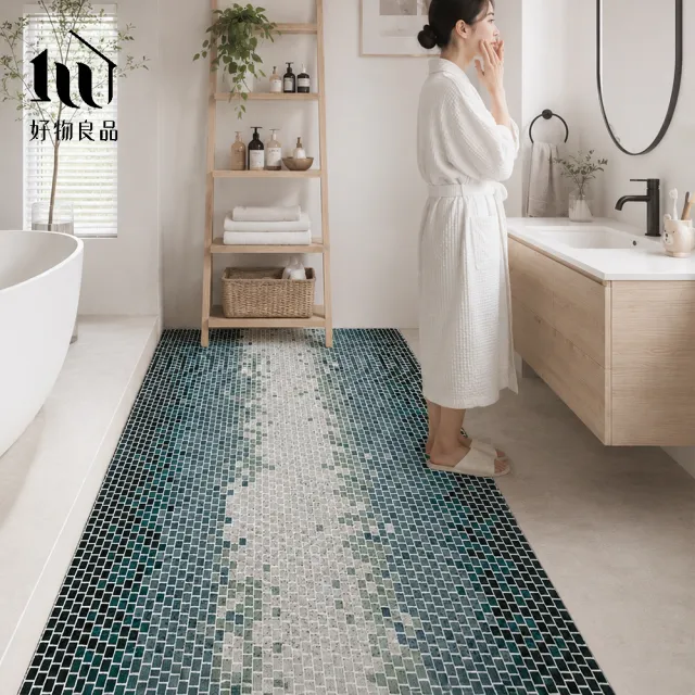 【好物良品】120x120cm_大尺寸絲圈浴室防滑墊｜快速排水不積水 可DIY裁切 陽台浴室通用止滑墊