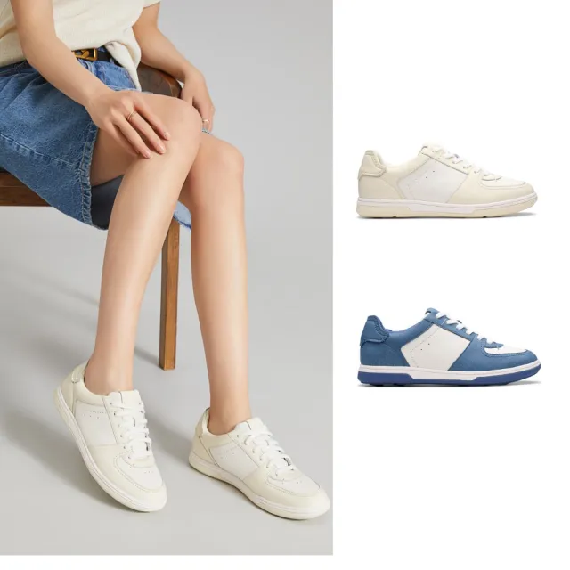 【Clarks】女鞋 Craftravel Lit 簡約拚接年輕時尚潮流板鞋 休閒鞋 運動鞋 德訓鞋(CLF82544C/CLF82545C)