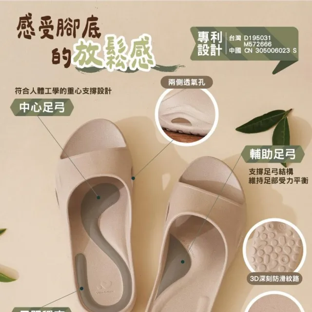 【維諾妮卡】官方直營 台灣製 買一送一 SilicStep減塑環保專利減壓氣墊茶葉拖鞋 多款選(室內拖/防滑浴室拖)