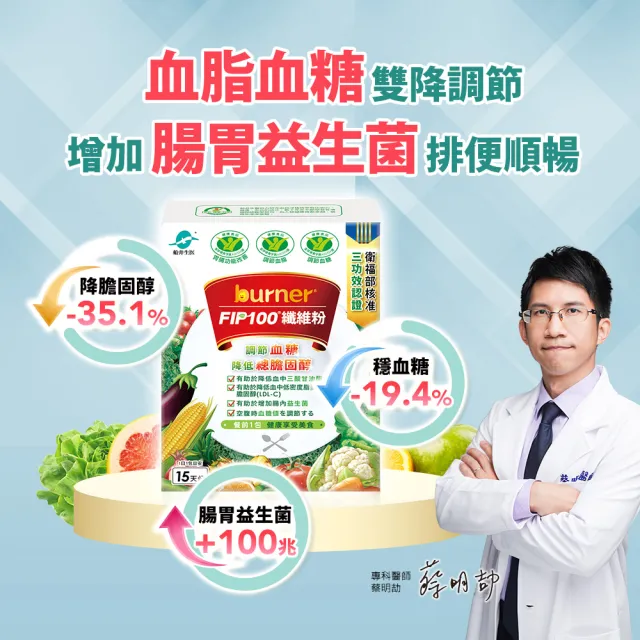 【funcare 船井生醫】FIP100纖維粉90包組(送211分格餐盤)