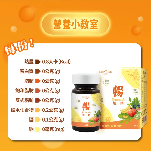 【ESSENTURE 大漢酵素】暢速樂酵素錠 一錠有酵(原廠出貨 60錠/瓶)