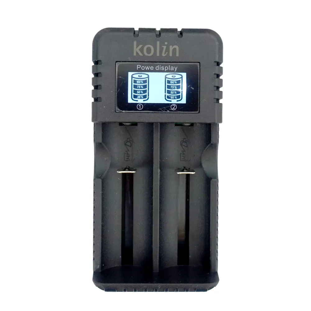 【Kolin 歌林】USB插頭雙槽LCD鋰電池充電器(鋰電池充電器)