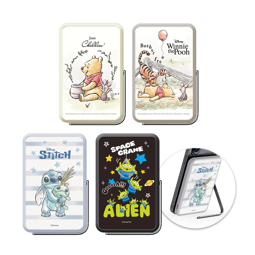 【Disney 迪士尼】5000mAh 側支架磁吸無線行動電源(Magsafe/P-169)
