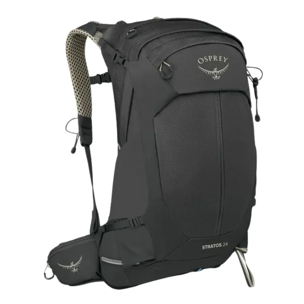 【Osprey】☆2026新改款☆ Stratos 24 透氣網架登山背包 男 Raven Black｜健行背包 多功能戶外運動背包