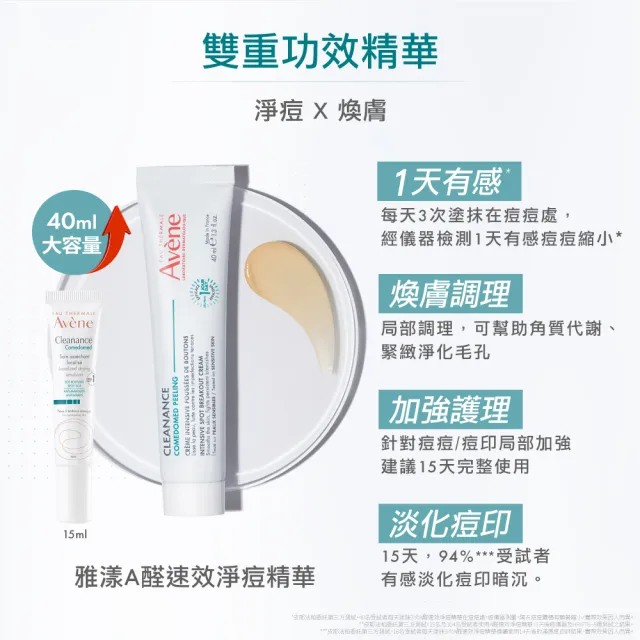 【Avene 雅漾】淨痘調理雙精華加強組(淨痘精華40ml+抗痘精華30ml)