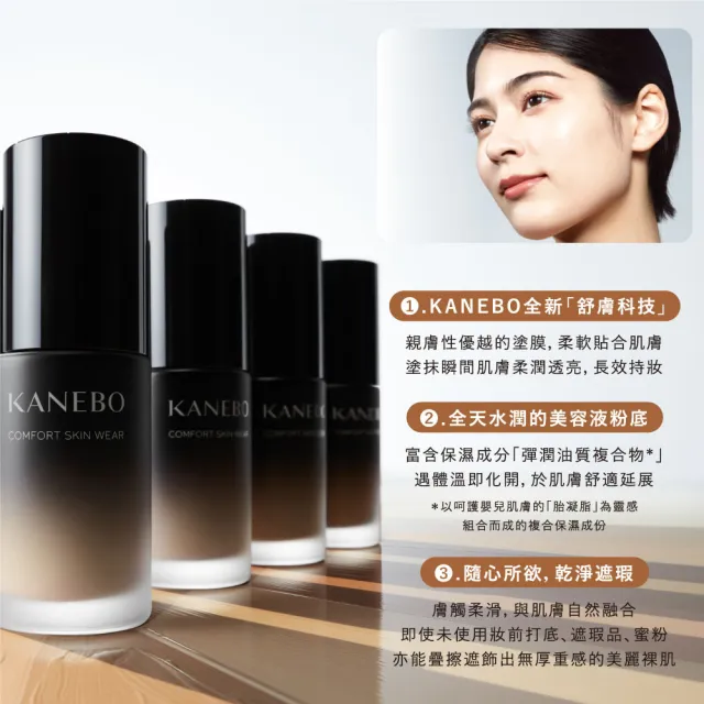 【Kanebo 佳麗寶】KANEBO 輕柔潤透美妍粉底 30mL(多色任選_大K_加贈輕爽UV噴霧 )