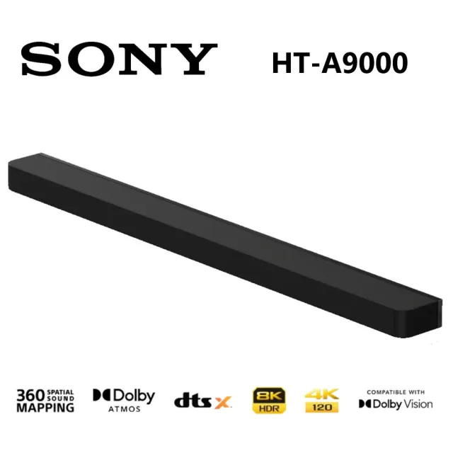 【SONY 索尼】BRAVIA Theatre Bar 9 單件式 家庭劇院 聲霸 HT-A9000 (贈ANKER 行動電源)
