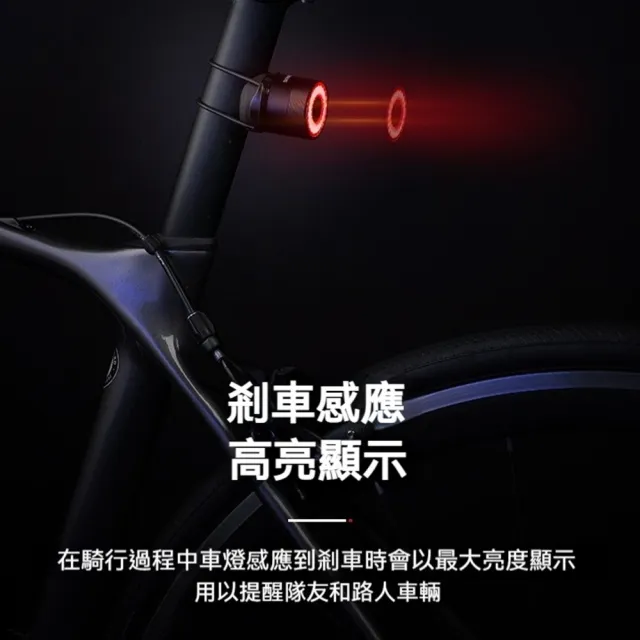 【ROCKBROS】Q3感應式煞車尾燈 自行車尾燈 煞車燈 充電尾燈 尾燈 防潑水 單車 警示燈 夜騎燈 腳踏車後燈