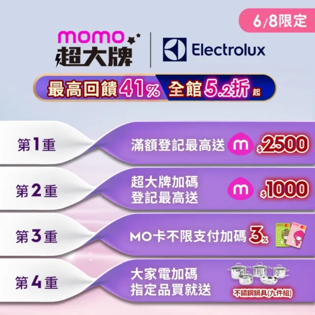 【Electrolux 伊萊克斯】極致美味700半自動義式咖啡機(E7EC1-610P)