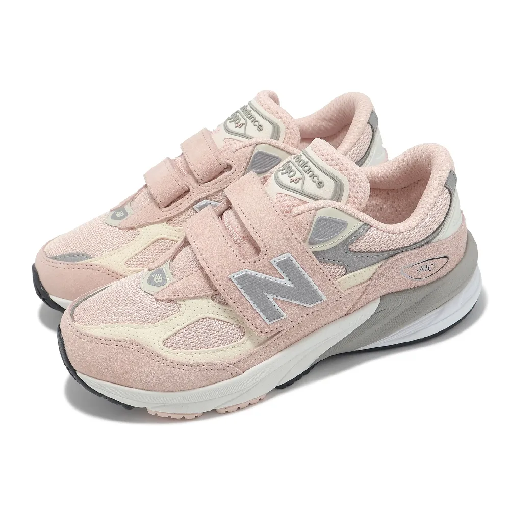 NEW BALANCE】童鞋990 V6 寬楦雲霧粉灰白中童小朋友運動鞋休閒鞋NB