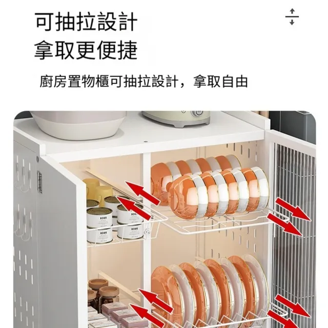 【R.H 獵戰】置物架 收納架 收納櫃 家用帶門碗筷碗碟碗盤子收納架