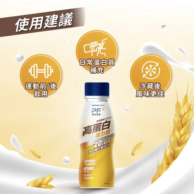 【PF+ 運動營養】能量高蛋白活力飲  麥芽醇奶310mLx12瓶(能量補給/BCAA/高蛋白)
