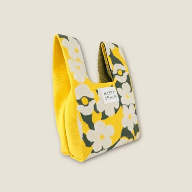 【MAISON DE AURI】雙11 HARU Mini Bags|Yellow 陽光 春天包 / Mini 小提包 / 厚針織