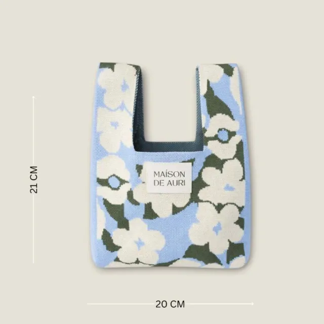 【MAISON DE AURI】雙11 HARU Mini Bags｜Blue 午後 春天包 / Mini 小提包 / 厚針織