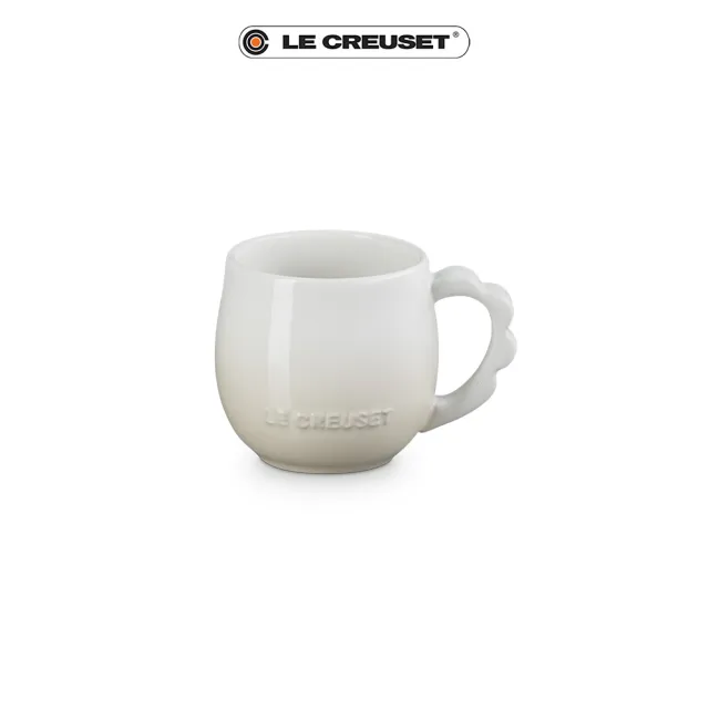 【Le Creuset】瓷器蕾絲花語系列馬克杯320ml(蛋白霜/銀灰藍/悠然綠/貝殼粉 4色選1)