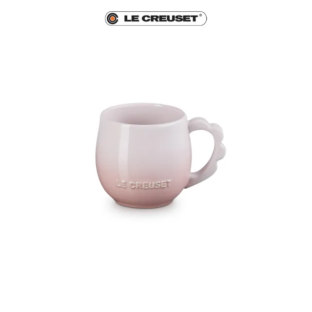 【Le Creuset】瓷器蕾絲花語系列馬克杯320ml(蛋白霜/銀灰藍/悠然綠/貝殼粉 4色選1)