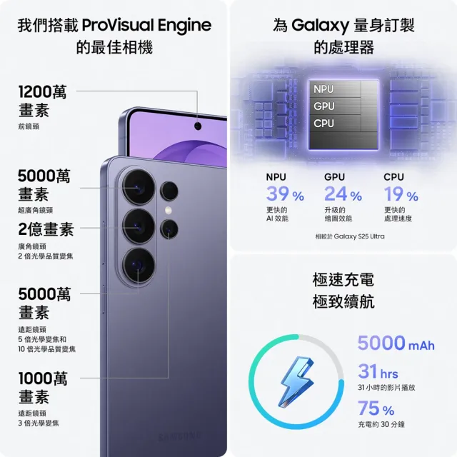 圖拉斯防摔殼組【Samsung 三星】Galaxy S26 Ultra 5G 6.9吋(12G/512G/Snapdragon 8 Elite Gen 5/2億鏡頭畫
