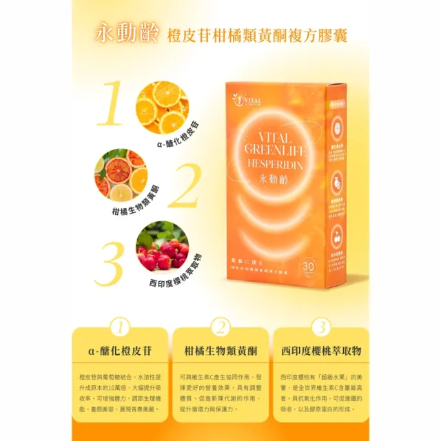 永動齡橙皮素一橙皮苷柑橘類黃酮複方膠囊(30顆/盒)