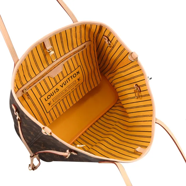 【Louis Vuitton 路易威登】M11947 Neverfull Bandouliere Inside Out MM 經典花紋雙面束口兩用包(現貨)