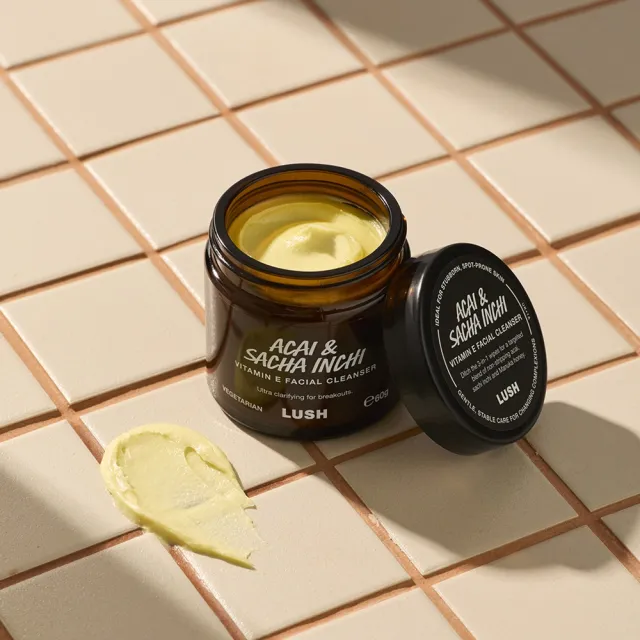 【LUSH 嵐舒】巴西莓淨透潔面霜 60g(麥盧卡蜂蜜/蜂蠟/迷迭香/尤加利/潔面/卸妝)