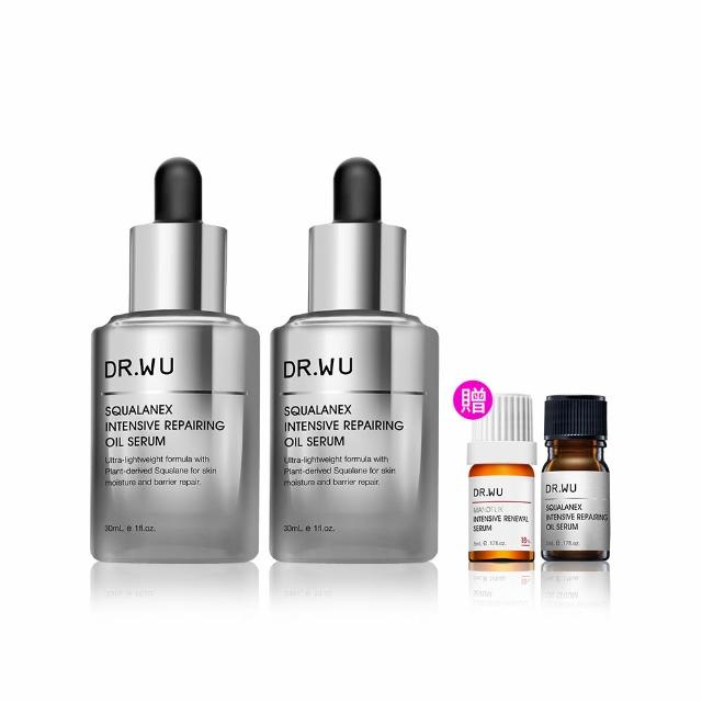 【DR.WU 達爾膚】角鯊潤澤修復精華油30ML(2入組)