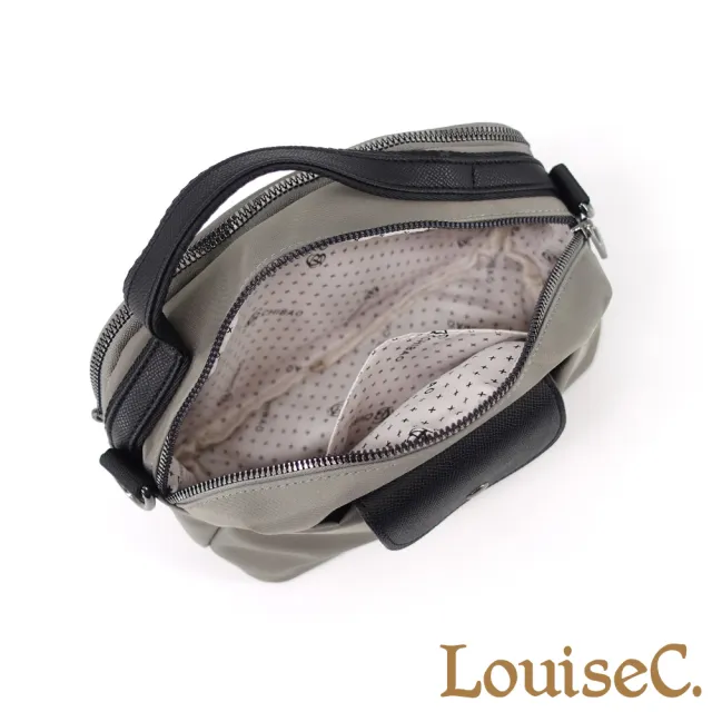【LouiseC.】雙11 Tree House 尼龍+牛皮雙分隔層托特TOTE手提斜背小防水包-6色(真皮包包 YS8439)