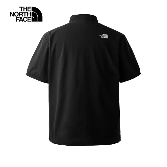 【The North Face】北面男款黑色UPF防曬POLO衫短袖|87W2JK3(抗UV)